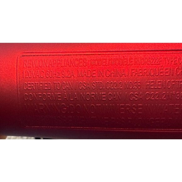 Revlon One Step Hair Dryer & Volumizer Hot Air Brush Styler Red Black NWOB - Picture 7 of 9
